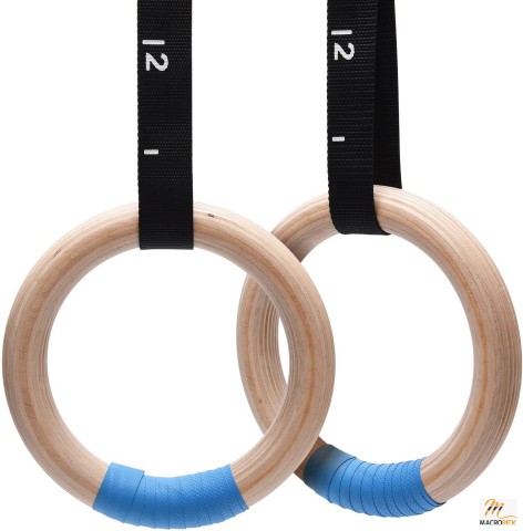 PACEARTH Gymnastics Rings Wooden Olympic Rings 1500lbs