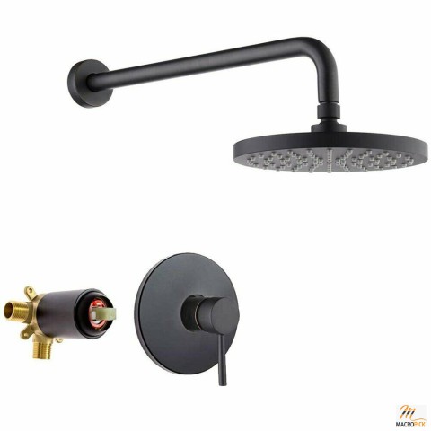 Black Shower Faucet Set Rainfall Shower