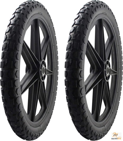 Flat Free 20" Replacement Tire Assembly for Rubbermaid Big Wheel Carts - Pack of 2