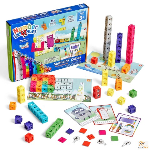 MathLink Cubes Numberblocks 1-10 Activity Set, 30 Activities Linked to TV Episodes, Math Cubes, Counting Toys, Base Ten Blocks, Montessori Math, Counters for Kids Math, Kindergarten Toys