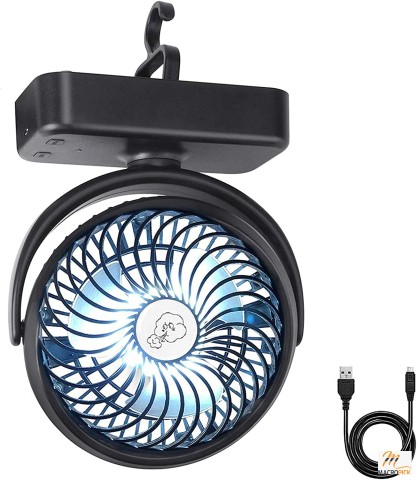 5000mAh Camping Fan with LED Lights