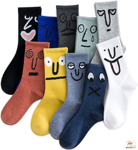 MORSNE Funny socks Emoji Novelty Cute Cool Colorful Cotton socks