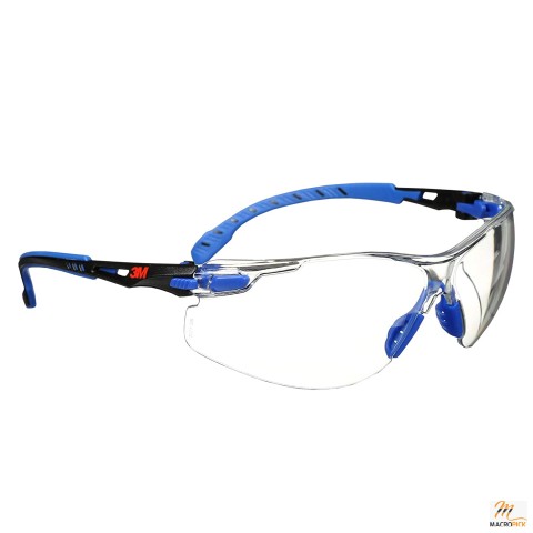 3M Safety Glasses -  Anti-Fog Clear Lens -  Low Profile Blue/Black Frame