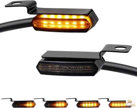 Sequential LED Turn Signals - 180 Degrees of Visible Light Motorcycle Blinkers  - Waterproof & Durable Mini handlebar turn signals