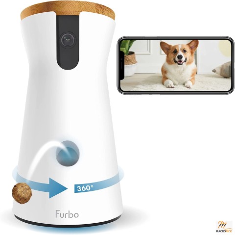 360° Dog Camera: [New 2022] Rotating 360° View Wide-Angle Pet Camera with Treat Tossing, Color Night Vision, 1080p HD Pan, 2-Way Audio, Barking Alerts, WiFi, Designed for Dogs
