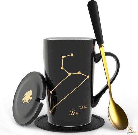 Ceramic Creative Constellation Zodiac Coffee Mug Set - Leo Birthday Gift