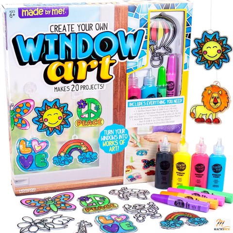 Made By Me Create Your Own Window Art - Paint Your Own Suncatchers, DIY Suncatchers, Fun Staycation Activity