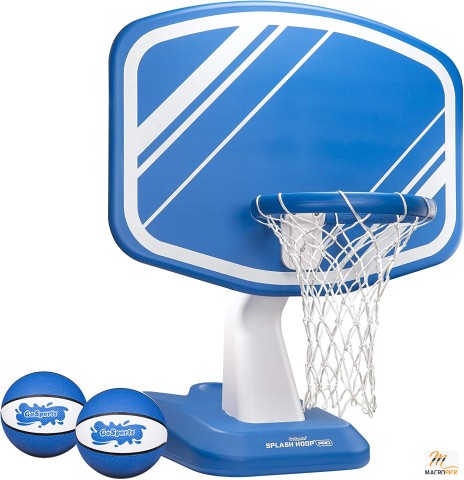 Splash Hoop PRO Swimming Pool Basketball Game - Includes 1 Splash Hoop Pro, 2 Inflatable Water Basketballs And Ball Pump