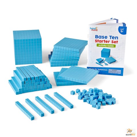 Blue Plastic Base Ten Blocks Complete Set - Base 10 Math Manipulatives for Kids - (Set of 161)