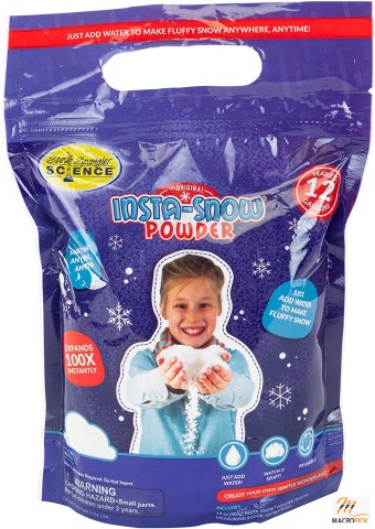 Insta-Snow Powder 14 oz  - Fun Science Kits for Kids - Makes Realistic & Fluffy Snow in Seconds