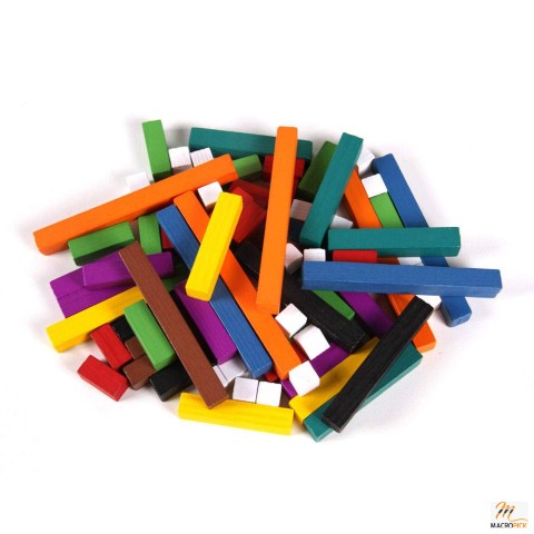 Plastic Cuisenaire Rods Individual Set - Counting Blocks For Math - Set of 74