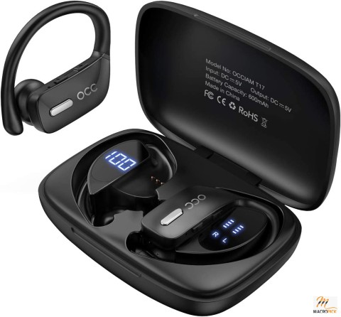 Wireless Earbuds - 48H Play Back Earphones -  with Microphone LED Display for Sports Running Workout