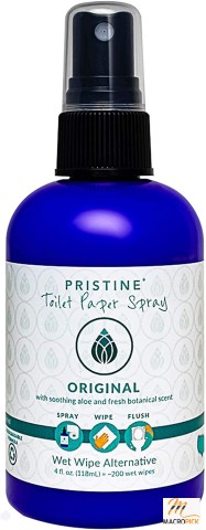 Pristine Toilet Paper Spray - Personal Cleansing Wipe Alternative - 4 oz