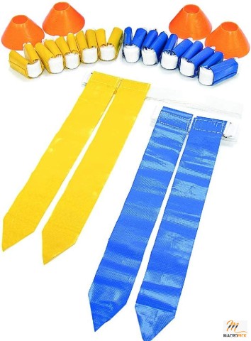 10 Man Flag Football + End Zone Pylons - Complete Indoor & Outdoor Training Set