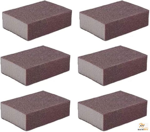 Grit Sponge Emery Cloth Sandpaper Blocks -  Buffing Diamond Polishing Pads - 6 Pcs