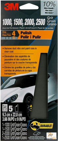 3M Auto Wet Or Dry Sandpaper 3 2/3 in x 9 in - 5 Sheets