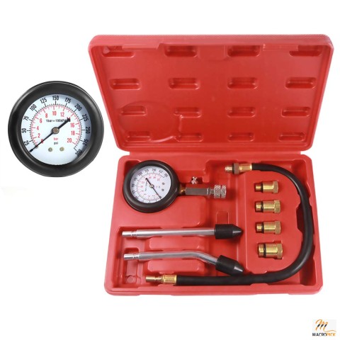 8pcs Petrol Engine Cylinder Compression Tester Kit - Automotive Tool Gauge