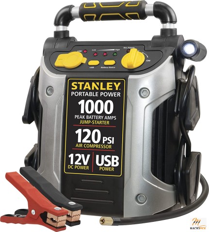 Portable Power Station Jump Starter - 1000 Peak/500 Instant Amps- 120 PSI Air Compressor