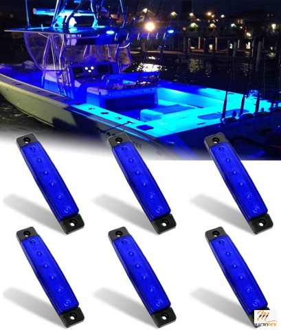 Marine Boat Lights - 12v Waterproof Marine Lights For Yacht Fishing Pontoon Boat - 6Pcs