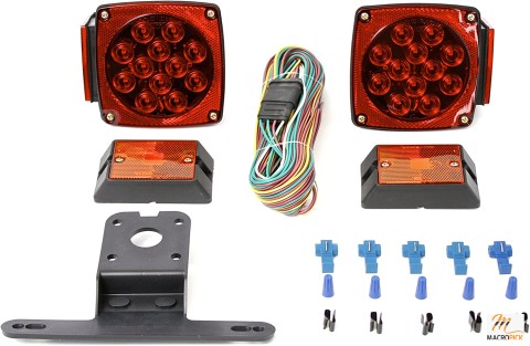 MaxxHaul 70205 Trailer Light Kit - 12V All LED  - Left and Right Waterproof Submersible for Trailers