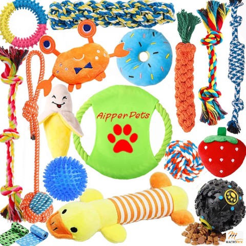 Dog Puppy Toys 18 Pack - Dog Squeak Toys for Fun and Teeth Cleaning
