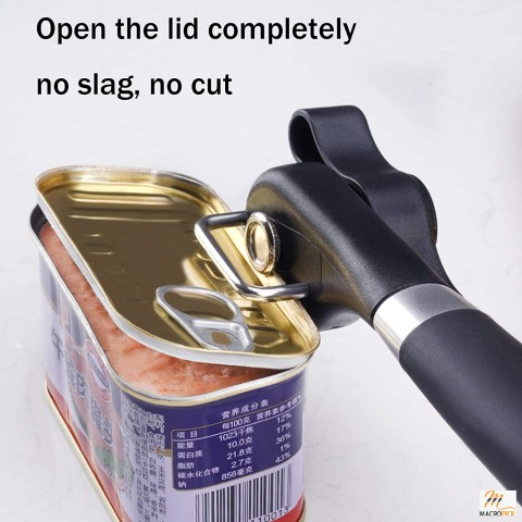 Black-Colored Can Opener Handheld With Soft Grips