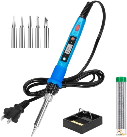 Blue-Colored LCD Digital Soldering Welding Iron Kit 80w with Ceramic Heater