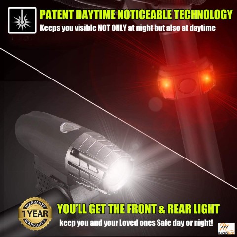 Rechargeable bicycle accessories with Front and Rear Bike Lights for Night Riding