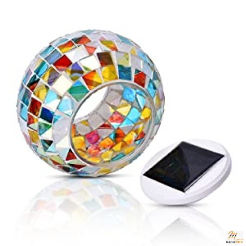 Solar Powered Color Changing Glass Ball Garden Lights - Waterproof Outdoor, Garden Decoration Light