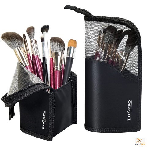 Makeup Brush Organizer Bag - Large Capacity Travel Cosmetic Bag - Deformable Vertical Cosmetic Brush Bag