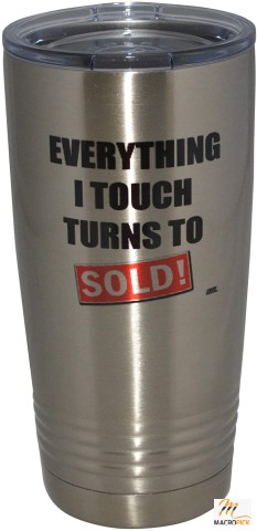 Silver-Colored Stainless Steel Travel Tumbler Mug Cup