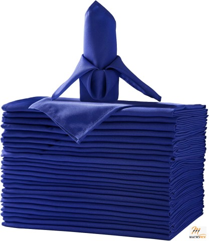 25pcs Royal Blue Cloth Napkins - 20x20 inch, Hemmed Edges, Washable for Restaurant/Wedding/Hotel (25, Royal Blue)