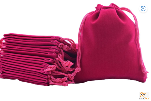 Sansam Velvet Drawstrings Bags | For Jewelry, Wedding Gifts, Party favours | 50 Pcs, Rose
