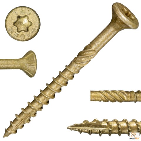 25 LB Saberdrive Tan XL1500 Coated Exterior Star Drive Deck Screws, 9 x 2", Approx. 3325 Pieces