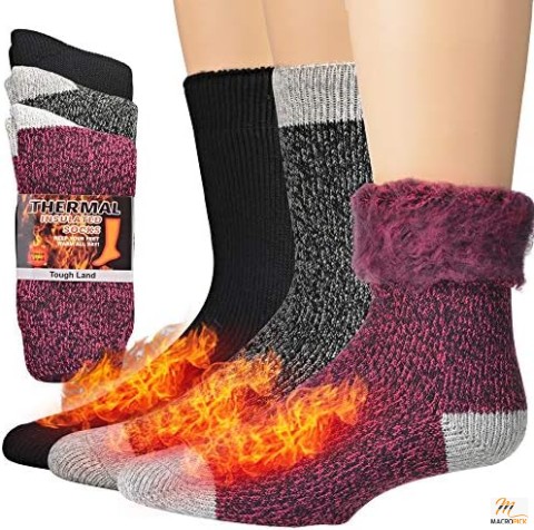 Heat Trapping Thermal Socks for Women and Men - Warm Winter Socks for Cold Weather - Medium Size