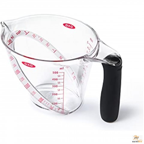 2 Cup Angled Measuring Cup - Includes Marking For Cups, Ounces & Millimeters