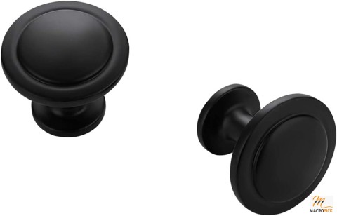 1-1/4 inch Kitchen Cabinet Knobs By Ravinte | Matte Black, Pack of 10