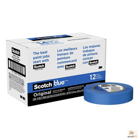 ScotchBlue Original Multi-Surface Painters Tape, .94 inch x 60 yard, 2090, 12 Roll