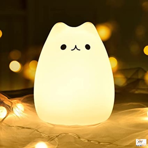 Cat Lamp for Kids Bedroom Nursery - Cute Kawaii Kids Night Lights for Room Decor, 6 inch Tap