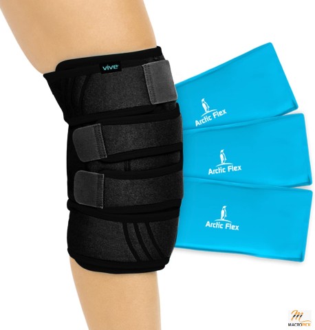 BREATHABLE NEOPRENE Knee Ice Pack Wrap - Cold/Hot Gel Compression Brace for Relief from Athletic Injury, Arthritis Pain, Running & Patella Surgery