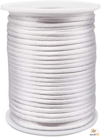 INSPIRELLE 3mm Satin Cord Rattail Silk Cord Chinese Knot Thread for Jewelry Making 50 Yard