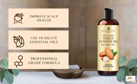 Sweet Almond Oil - Pure and Natural - Premium Therapeutic Grade Carrier Oil for Hair Nail Skin