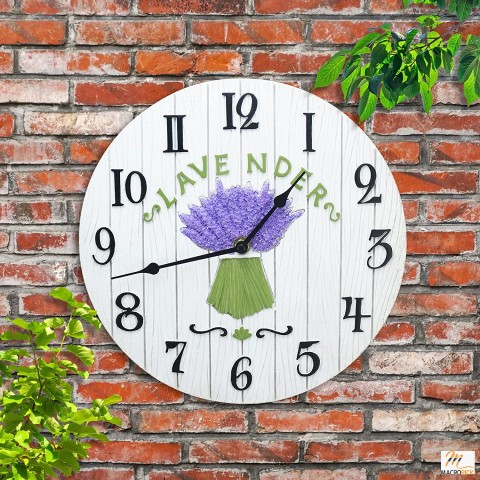 Outdoor Waterproof  /  Wall Clock Battery Operated Silent Non-Ticking Quartz Clock for Patio Garden Pool Courtyard / Farmhouse Home Wall Décor / Easy to Read