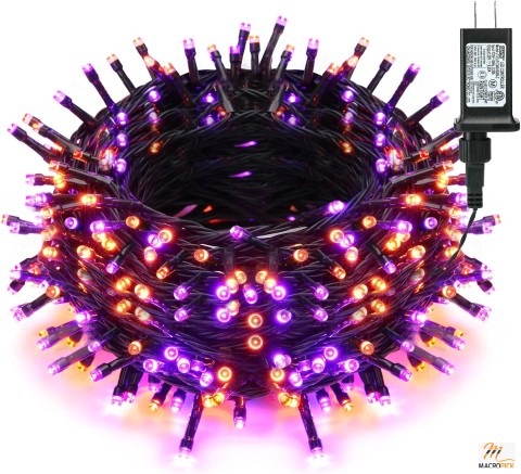 164FT 500 String Lights By Brizled For Halloween, Outdoor 8 Modes Waterproof String Lights, Orange & Purple