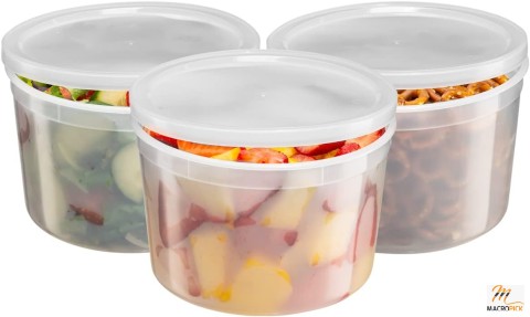 Convenient Disposable Plastic Deli Containers with Lids for Food Storage