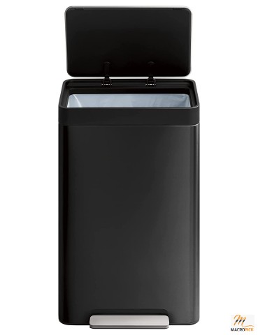 Black Stainless-Steel Trash Can with Quiet-Close Lid and Hand Free Foot Pedal Opener Size | Multiple, Pattern | Can