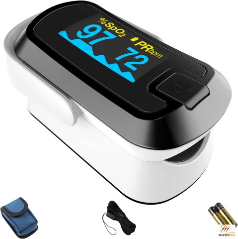 Finger Pulse Oximeter Blood Oxygen Saturation PR Monitor O2 Meter