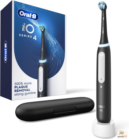 iO Series 4 Electric Toothbrush, Electric Toothbrush By Oral-B, Rechargeable Toothbrush with Brush Head, Black