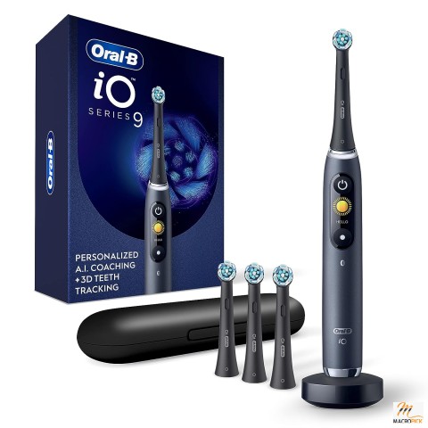 iO Series 9 Electric Toothbrush, Electric Toothbrush By Oral-B, Toothbrush with 3 Replacement Brush Heads