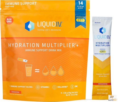 Immunity Booster Hydration Multiplier + Immune Support, Easy Open Packets, Flavor | Tangerine, Item Form | Multiple